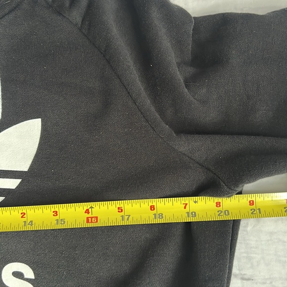 Adidas Originals Crop Hoodie Women's M Black Pullover Sweatshirt - Picture 3 of 8